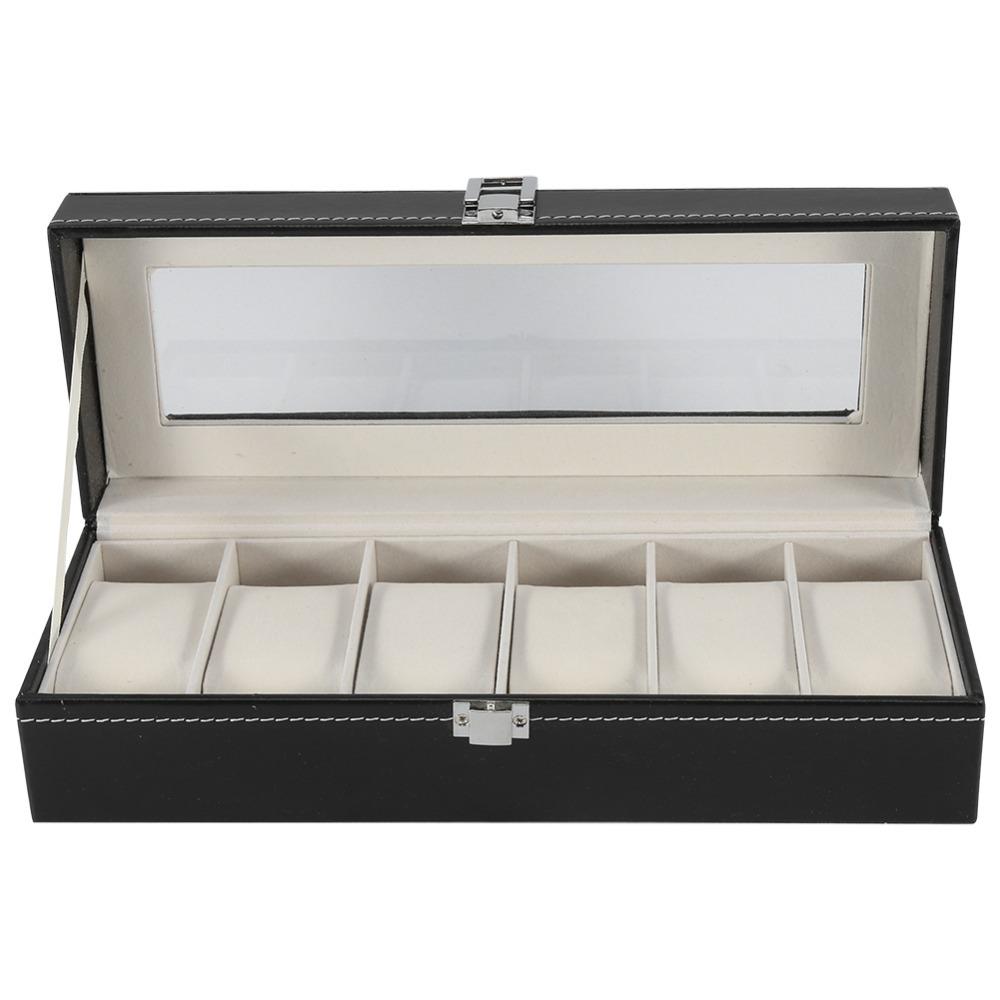 PU Leather Watch Storage Box Removable Cushions Watch Collection Case Leather Watch Box Travel