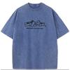 Summer Unisexs Vintage Washed  Cotton Cube Pattern Casual Unisexs Clothing TShirt Unisexs Style