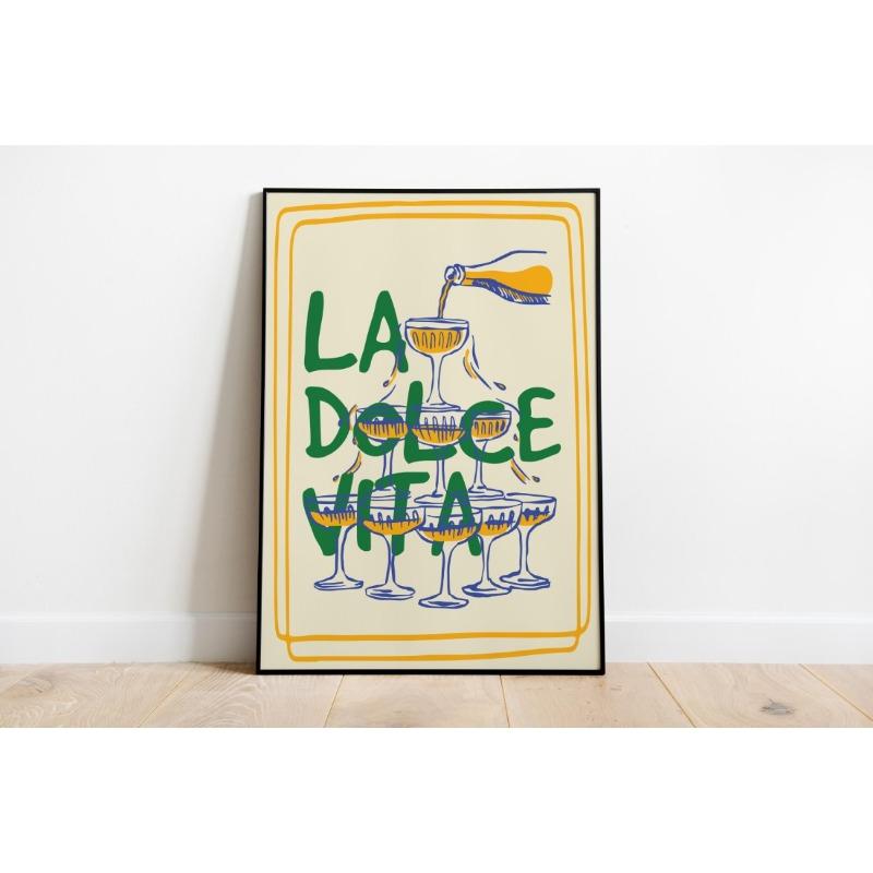 Retro Italian Cocktail Pizza Japanese Ramen Club Wine Cheese Food Poster Print Wall Art Pictures Canvas Painting Room Home Decor
