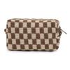 Large Checkerboard Makeup Bag Women Girls Portable Travel Essential Pouch Purse Toiletry Bag Organizer Storage Pencil Case