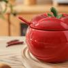 Tomato Ceramic Seasoning Container Seasoning Box Salt Jar Kitchen Storage Container Cartoon Tomato Bottle Kitchen Accessories