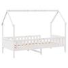 Kids  House Bed White 80 X 200 Cm Solid Pine Wood