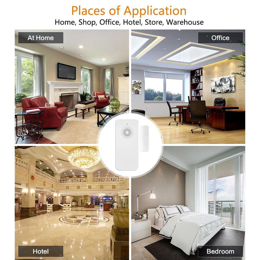 Smart WiFi Door And Window Alarm Sensor, Realtime Smart Door Sensor Sound Alarm, Pool Alarm For Kids Safety, Detector Security Alarm