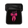 1pc Pink Bow with Music Notes Print Pencil Case, Double-Layered Flap Pencil Case, Large-Capacity Portable Pencil Case, Zip Closure, Suitable for Use W