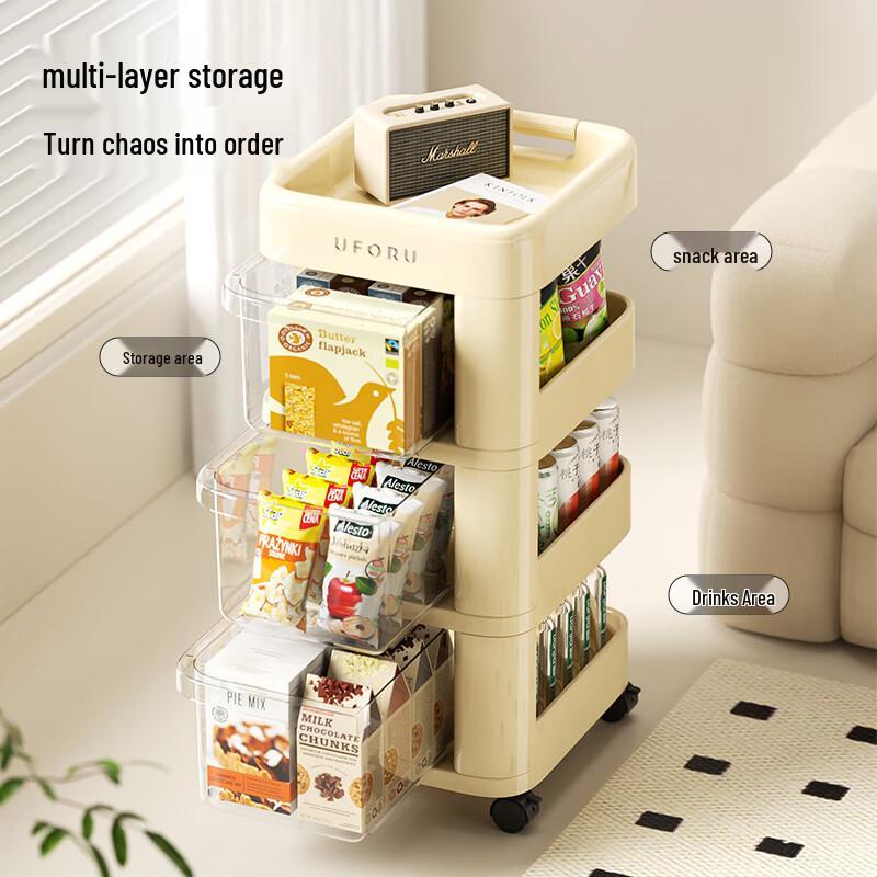 Pinhuan Rolling Storage Cart with Drawers