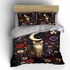 Cat, crescent moon, flowers. Bedding sets Duvet cover sets Duvet covers Pillowcases(1 * Duvet Cover 2 * Pillowcases without duvet insert)