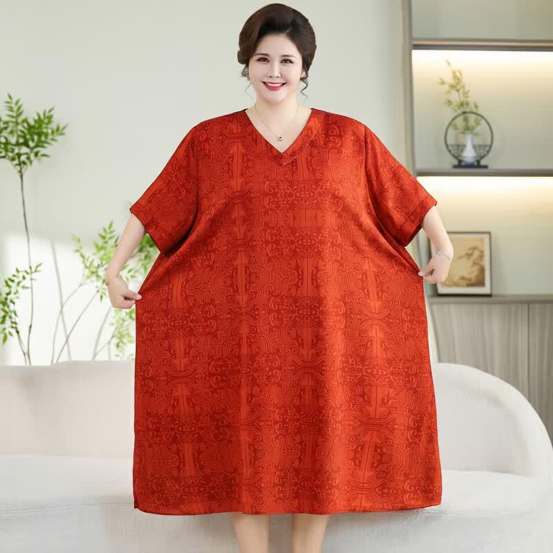 Elegant Plus Size Summer Dress for Middle-Aged Women