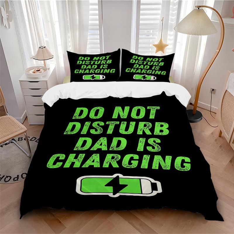 3pcs Do Not Disturb Print Cover Set Ultra Soft, Breathable