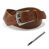 Nippon De Handmade Men's Leather Belt, Long Size, Made In Japan, Long, Large, Thick, Cowhide, Himeji Leather, Vegetable-Tanned Leather, 4cm (40mm)