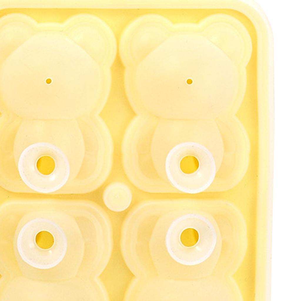 Little Bear Shape Ice Mold 4 Grids Silicone Ice Block Mould for Making Ice Cream Cake Candle