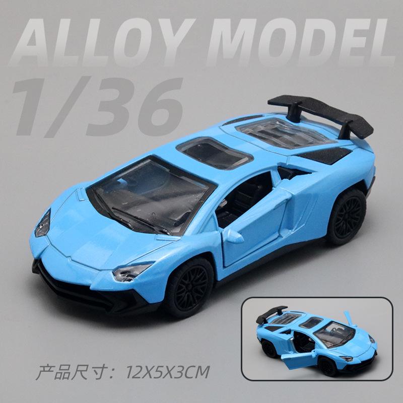 (Bagged) 1:36 Simulation Alloy Car Model Sports Car Model Open Door Pullback Boy Children's Toy Car Ornament Cross-border