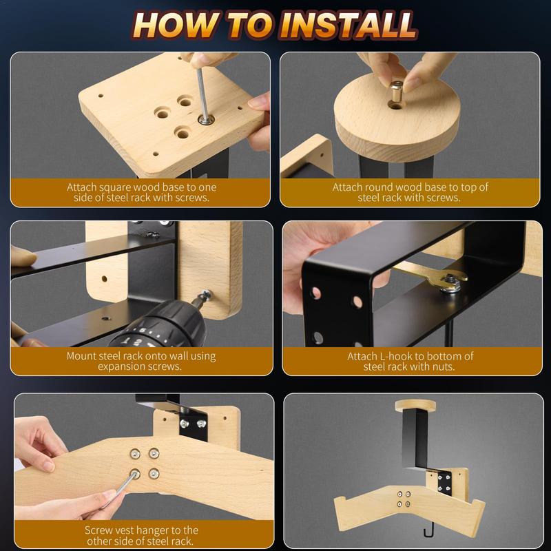 Motorradhelmhalter Wandhalterung Fahrradhelmständer Holzhelmaufhänger mit Haken Hutablage Motorradzubehör
