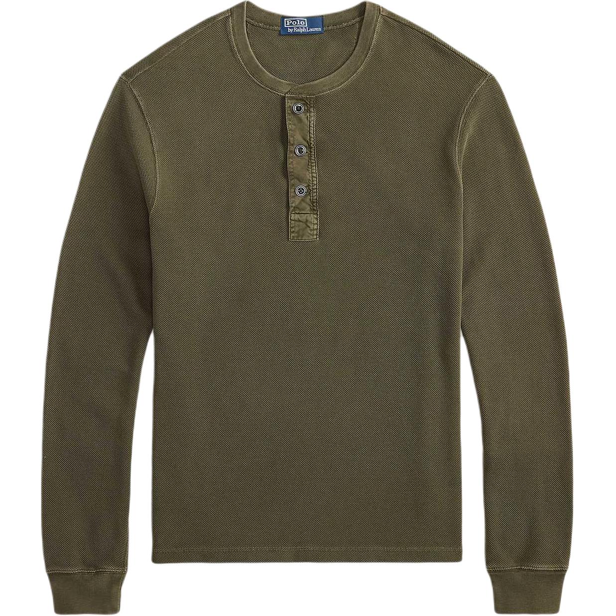 

Polo Ralph Lauren FW25 Сетчатая футболка-хенли из хлопка с круглым вырезом и длинными рукавами Мужские футболки MNPOKNI16824649-301 XS