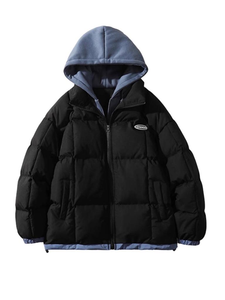 Men's 2025 New Style Winter Cotton Jacket: Thickened Two-Piece Look, Warm Padded Coat