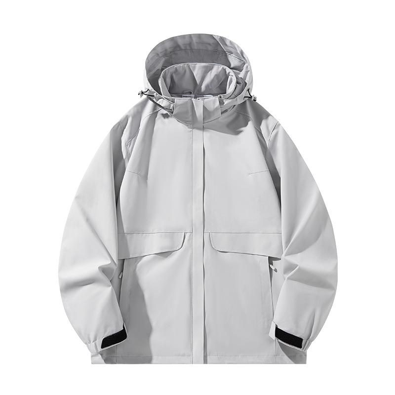Waterproof Windproof Hooded Jacket for Couples - Breathable & Lightweight for Spring/Autumn Outdoor Activities