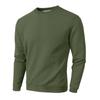 Men's Loose-fitting Casual Waffle-weave  Neck Long-sleeved Top