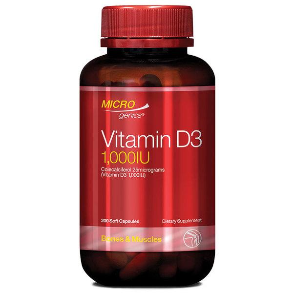 

Microgenics Vitamin D3 1000IU 200 Capsules