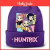 Chapéu de Tricô Estampado Derpy para Meninos e Meninas Kpop Inverno Outono Chapéu de Lã Veludo Quente