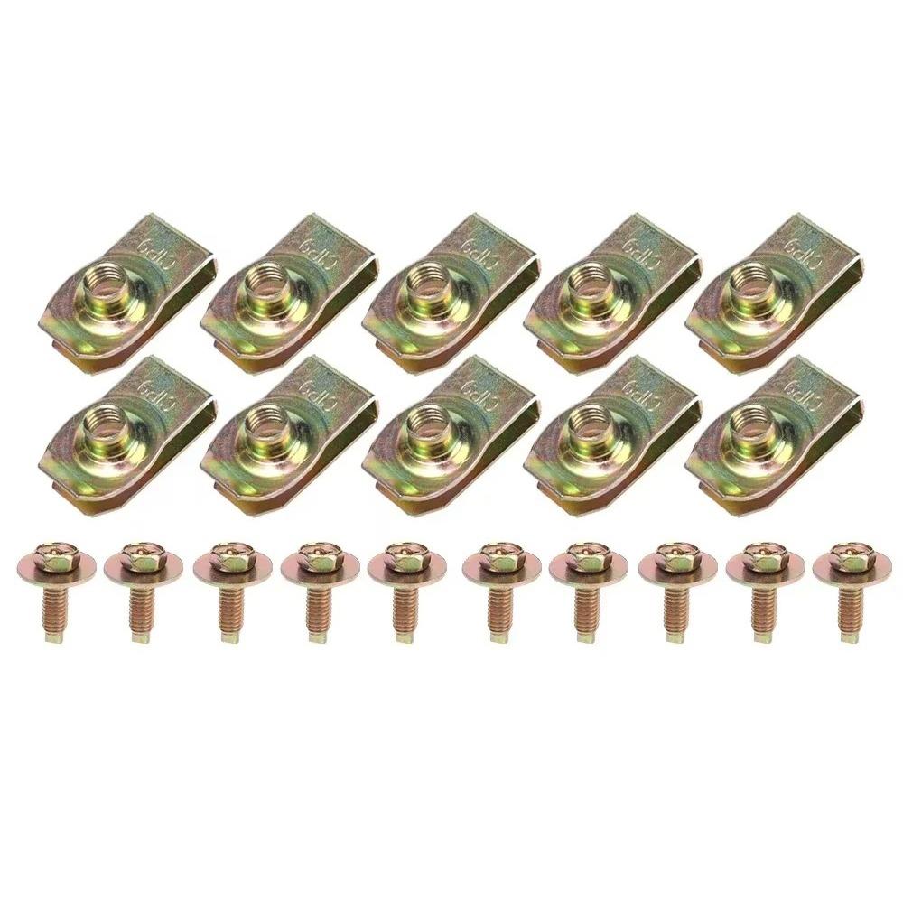 

Самонарізні Гвинти Кріплення M6 Болти Кузова Автомобіля Нове Автокріплення Підкапотний Захист від Бризків 10Sets