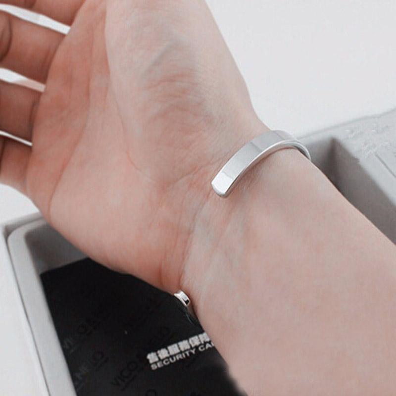 Simple Style 4mm/6mm/8mm Stainless Steel Open Bangle Unisex Unfading Not Allergic 3 Colors Charm Bracelet Leisure Pulseira Joias