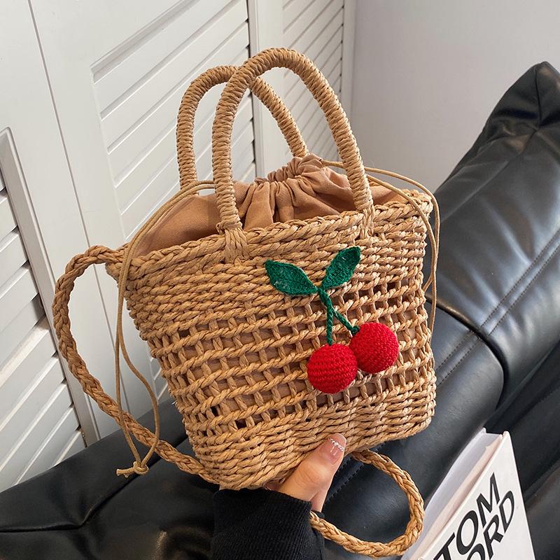 2024 Trendy Handmade Woven Beach Crossbody Straw Bag for Women