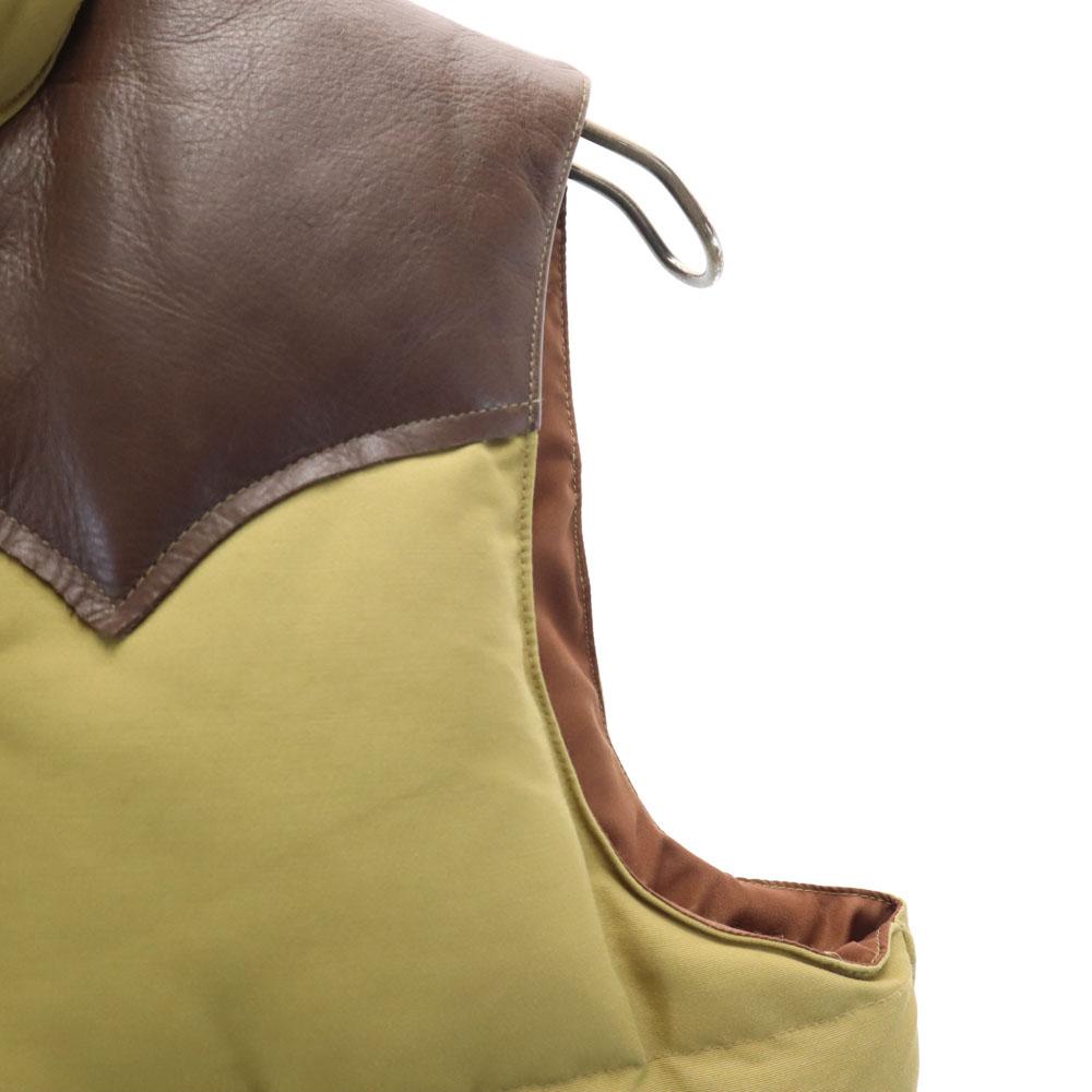 Cloverleaf Long Sleeve Leather Switching Down Vest Women Used