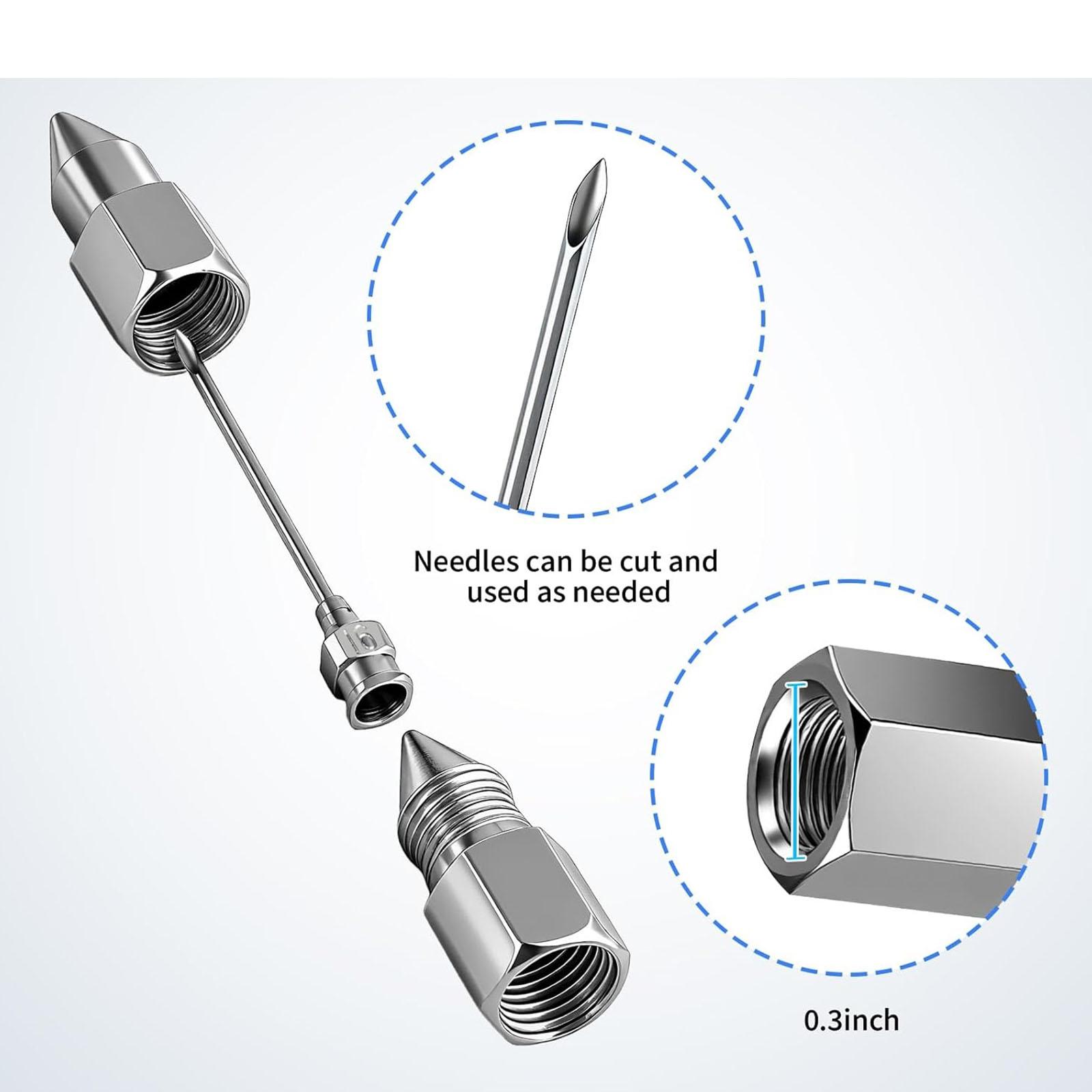 

Heavy Duty Metal Grease Coupler And Needle Nozzle Set High Pressure Needle Grease Nozzle for Deep Recesses Lubrication 1