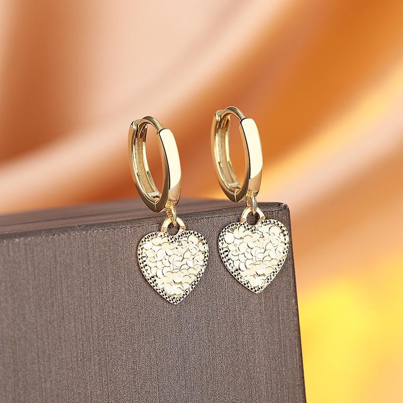

Earrings, New Chinese Simple Fashion, Plain Circle, Love Cnc Car Flower Ear Buckles, Niche Daily Versatility, Sweet Earrings золотой
