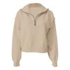 Women's Fashion Loose Casual Half Zip Lapel Pullover Sweater