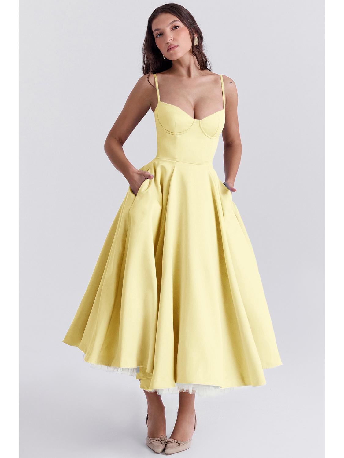 

Французское сетчатое платье-комбинация без рукавов на бретелях-спагетти, двухслойное S