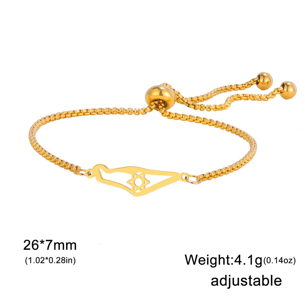Stainless Steel Je Star of David Charm Bracelet Women Men Adjustable Hexagram Map Bracelets Amulet Jewelry Wholesale