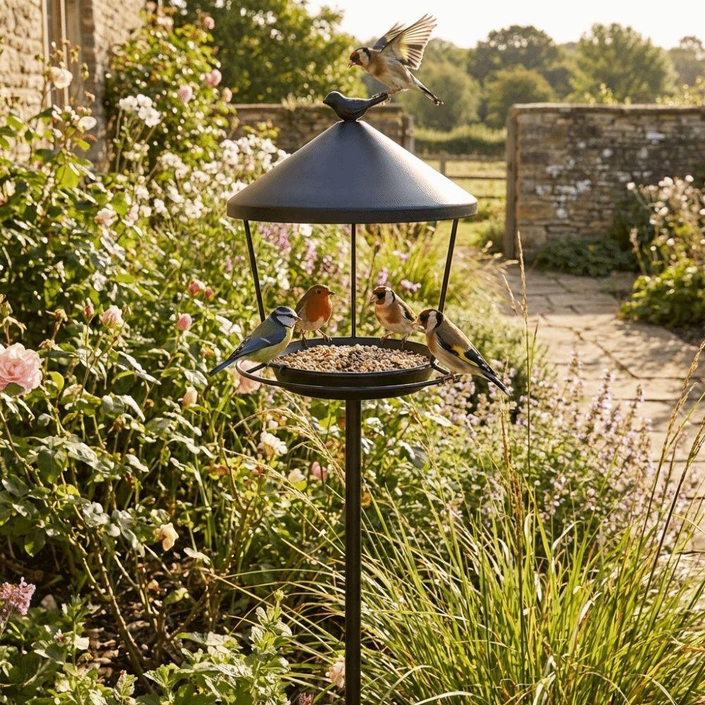 Spill Guard Standing Bird Feeder Anti-Waste Bird Feeder Tray  For Drinking Showering