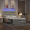 Ottoman Bed with Mattress & LEDs Light Grey 140x200 Cm Velvet