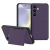 For Samsung Galaxy S25+ Case with Card Holder Hidden Mirror PC+TPU Kickstand Phone Cover