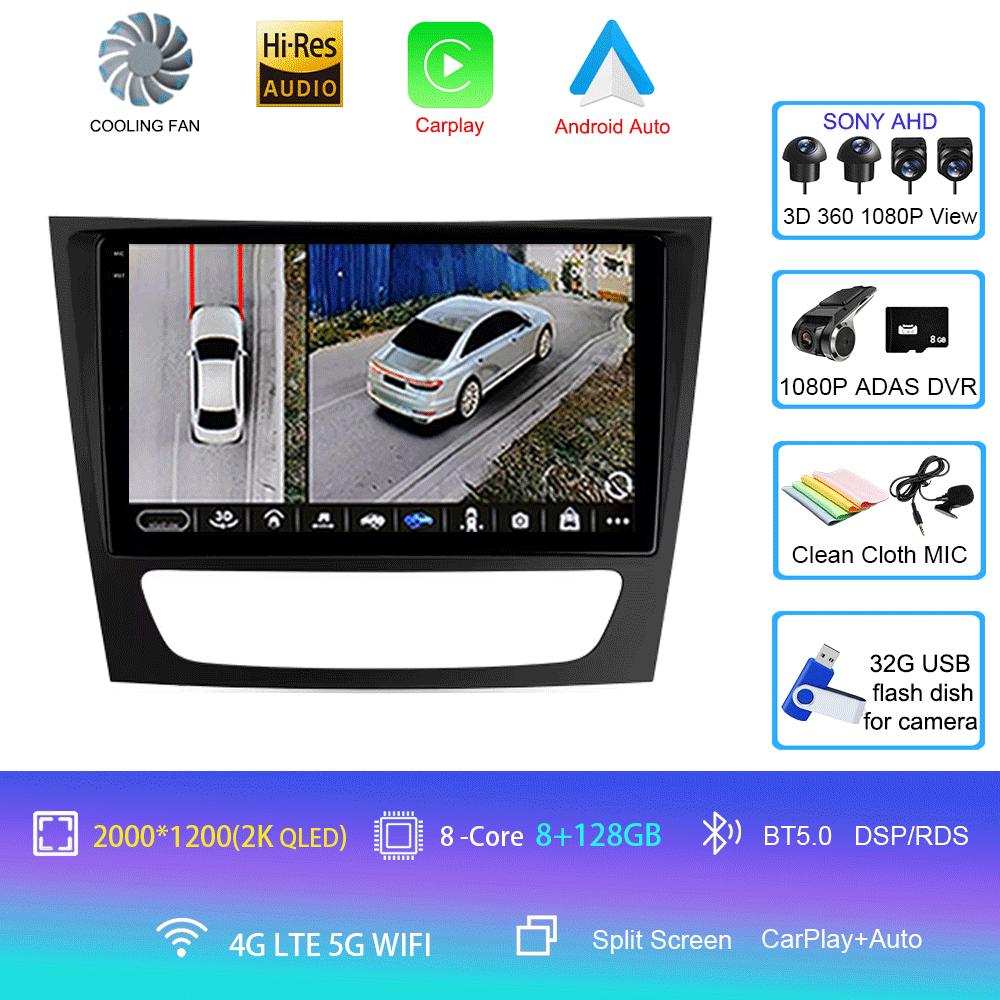 Android 14 Carplay Mașină Pentru Mercedes Benz E-class W211 E200 E220 E300 E350 E240 E270 E280 CLS CLASS W219 2 din Stereo Multimedia
