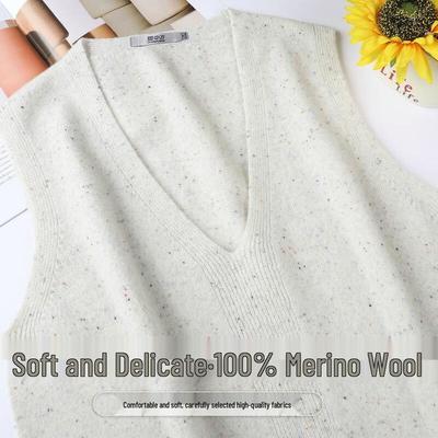 Women's V-Neck 100% Wool Vest