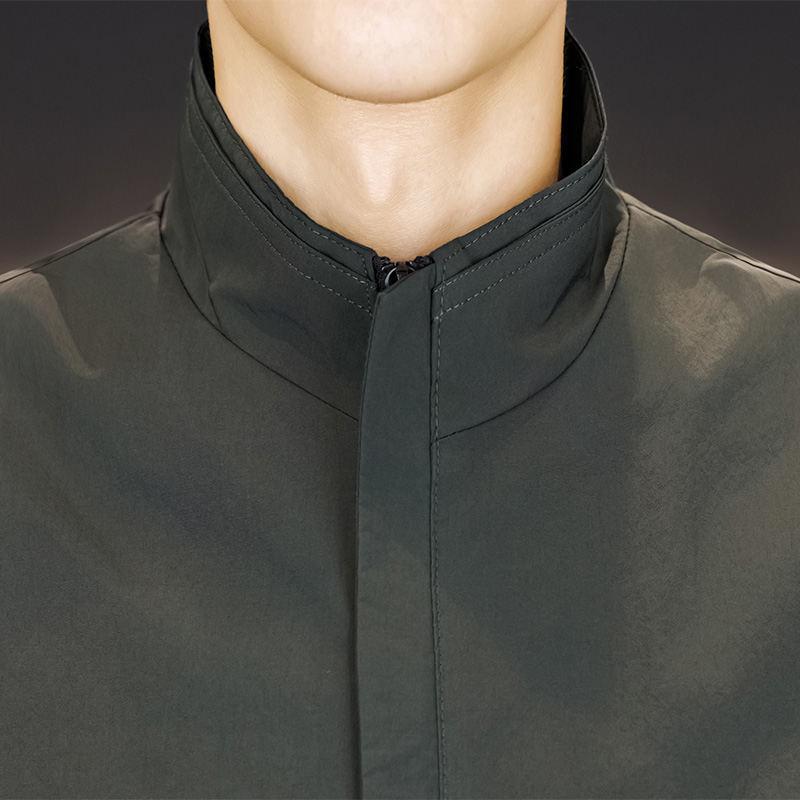 2025 Spring/Autumn Solid Stand-up Collar Casual Jacket for Men