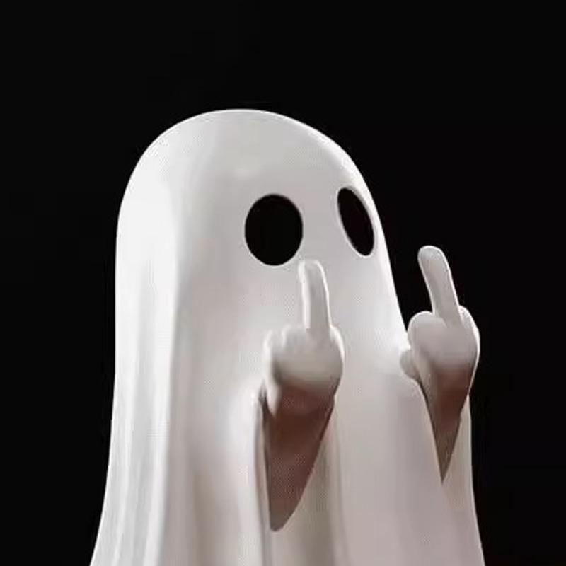 Middle Finger Cute Ghost Statue Multi Functional Ghost Statues Halloween Home Decorations Coffee Table Centerpieces Shelf
