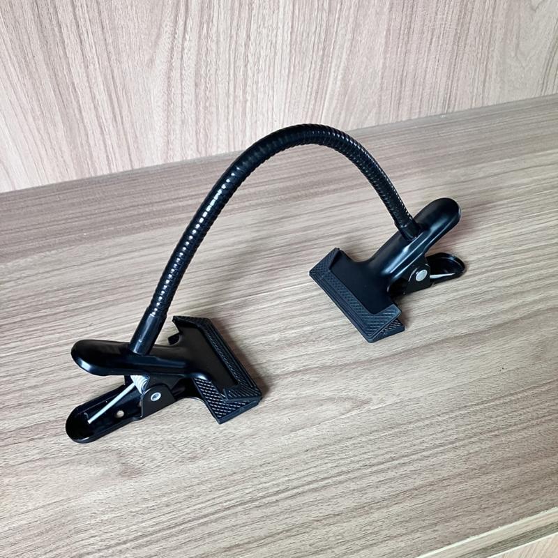 Flexible Metal Hose with Plastic Clamp and AntiSlip Pad Stand for Securely Mounting Microphones Hair Dryers Small Fan