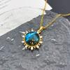 Necklace popular hot sale azure blue starry sky necklace accessories women's light luxury high sense hot sale planet versatile titanium steel necklace