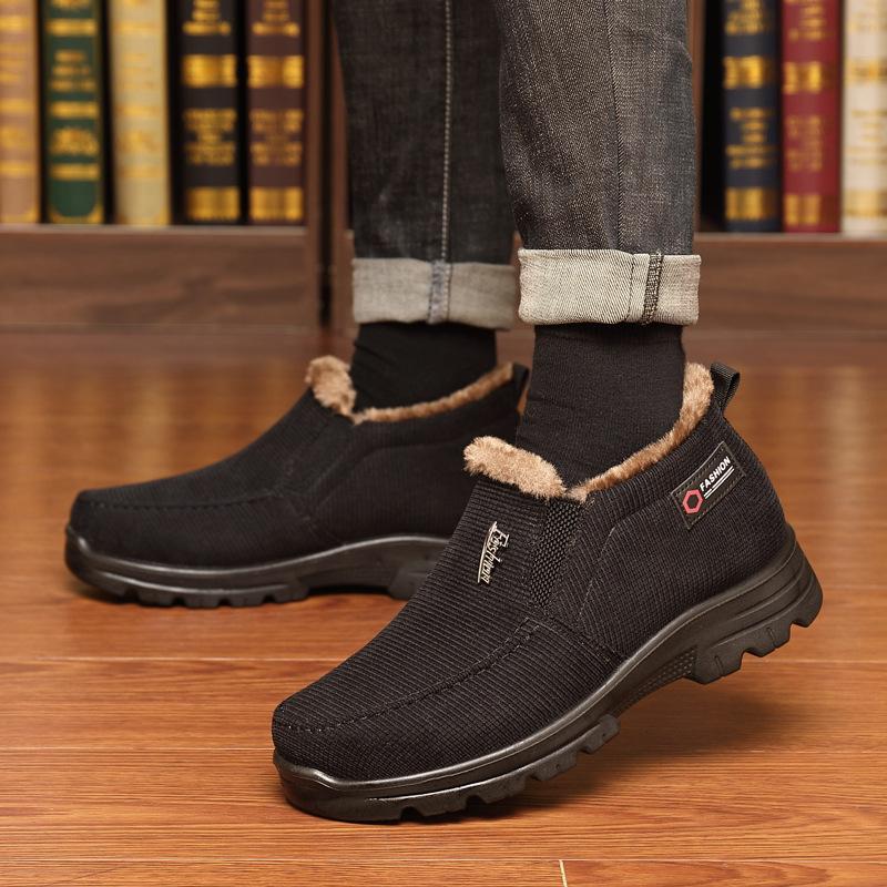 Winter old Beijing cloth shoes large size men's cotton shoes warm and piled thickened trendy versatile non-slip casual men's shoes