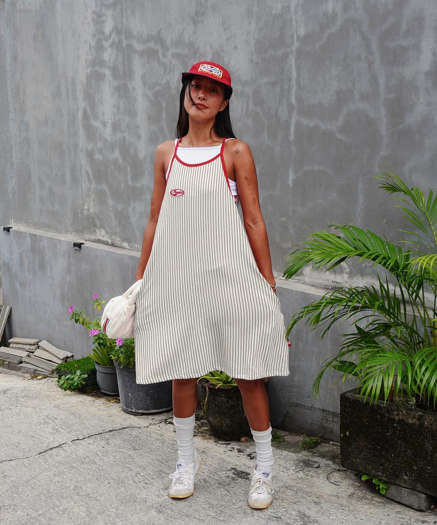 Minasu Menasoo Summer Stripe Terry Strap Onepiece_Gray