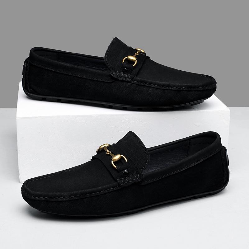 Fashion Fast Delivery Office Loafers Genuine Leather Men Casual Shoe Dress Business Slip on Footwear Breathable Moccasins Driving Shoes