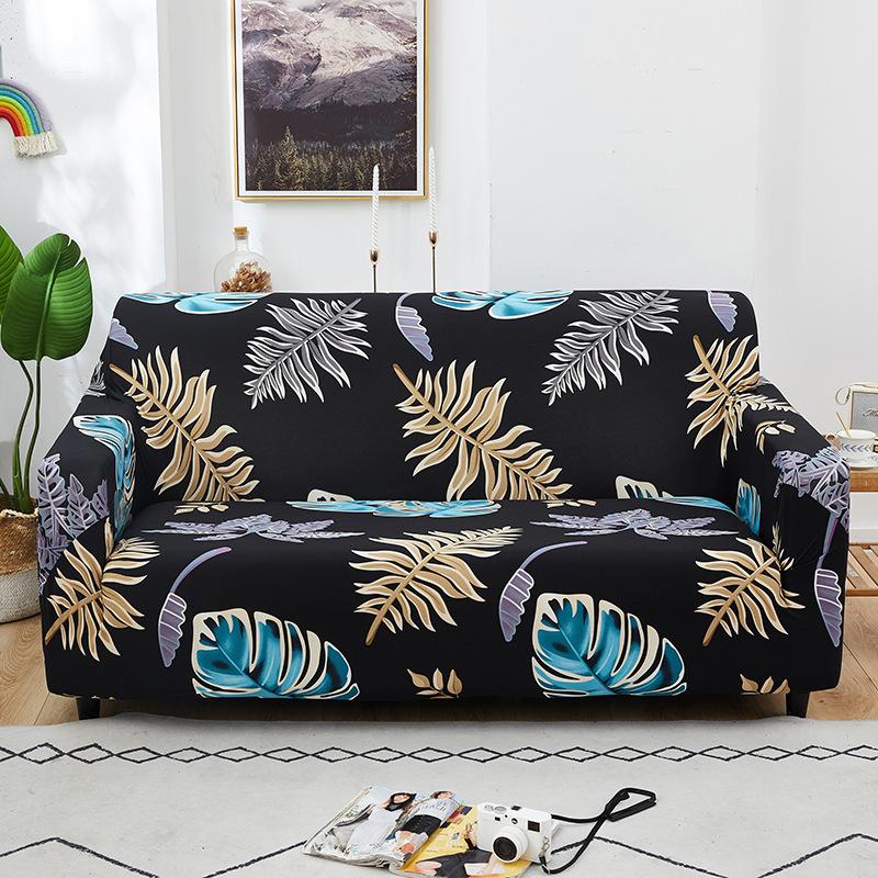 Square Printed L-shape Chaise Longue Sofa Covers for Living Room Sofa Protector Anti-dust Elastic Stretch Covers for Corner Sofa