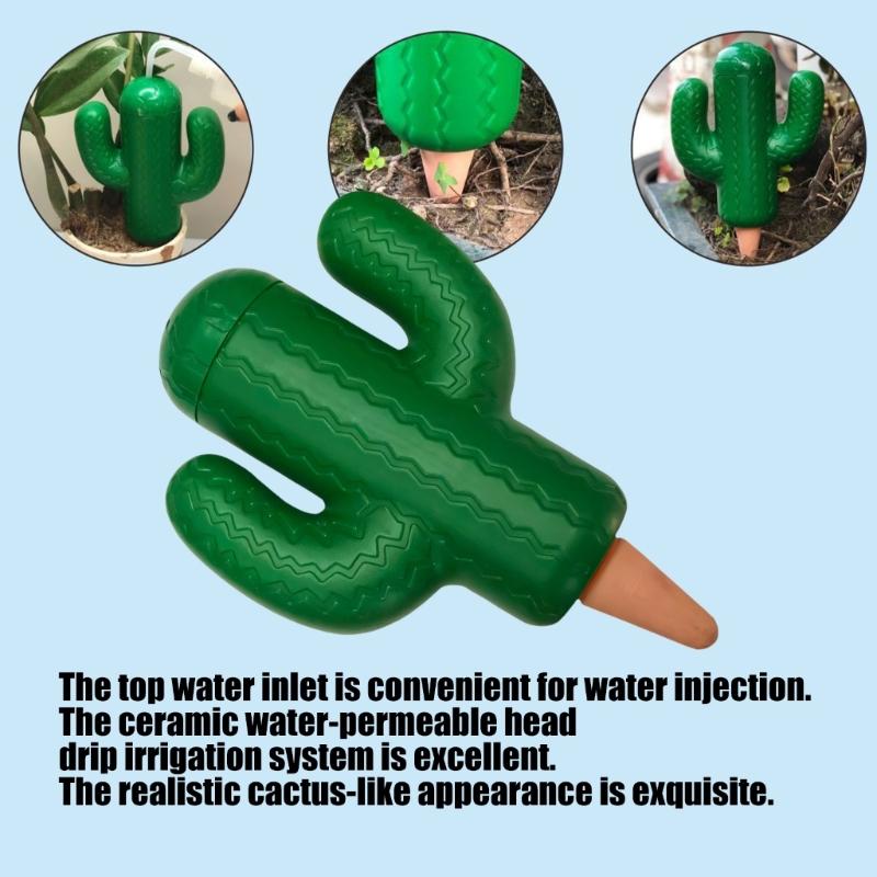 Plastic Auto Watering Spikes Cactus Terracotta Auto Watering Stakes for Garden Pots and Houseplants
