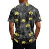 Men's Halloween Print Crew Neck Short Sleeve Top with Pumpkin and Web Pattern Casual Fit T Shirt for Daily Wear