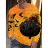 Pánské tričko s dlouhým rukávem s 3D potiskem dýně na Halloween, podzimní a zimní, pánská streetwearová móda, kulatý výstřih, dlouhý rukáv