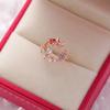 New Korean Exquisite Crystal Flower Fashion Temperament Sweet Versatile Love Opening Female Custom Jewelry