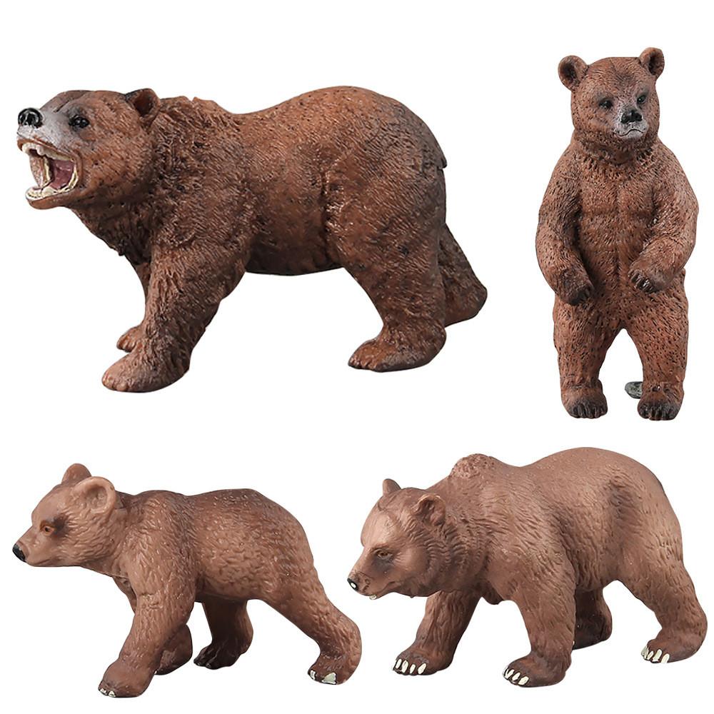 Wild Brown Bear Pvc Figurine Collection With Realistic Design For Young Children