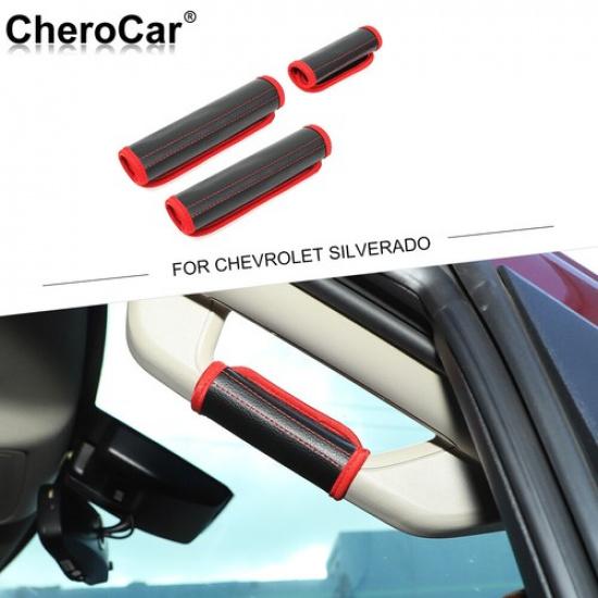 3XЗащитная крышка ручки захвата из кожи для Chevrolet Silverado/GMC Sierra 14-18